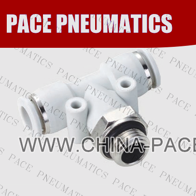 Grey White Composite Push In Fittings Male Branch Tee With G Thread, Pneumatic Push To Connect Fittings, Air Fittings, one touch tube fittings, Pneumatic Fitting, Nickel Plated Brass Push in Fittings, push in fitting, Quick coupler, air blow gun, Air Hose, air connector, all metal push in fittings, Pneumatic Fittings, Tube fittings, Pneumatic Tubing, pneumatic accessories.